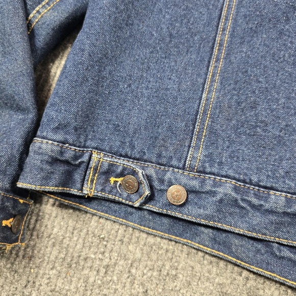 C.E. Schmidt Workwear Jacket Womens XL Blue Denim Lined Sherpa Collar Pockets - Picture 10 of 12